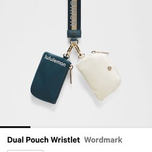 lululemon athletica Dual Pouch Wristlet - Green/Bone/Gold